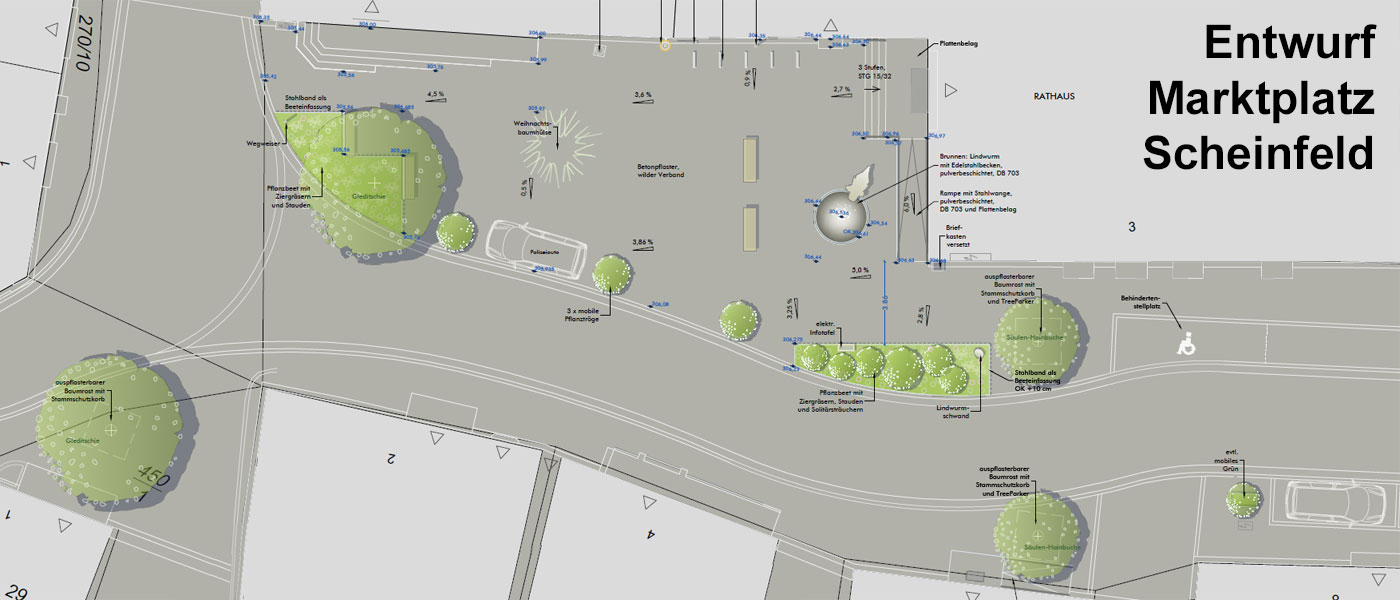 Entwurfszeichnung des neuen Marktplatzes in Scheinfeld