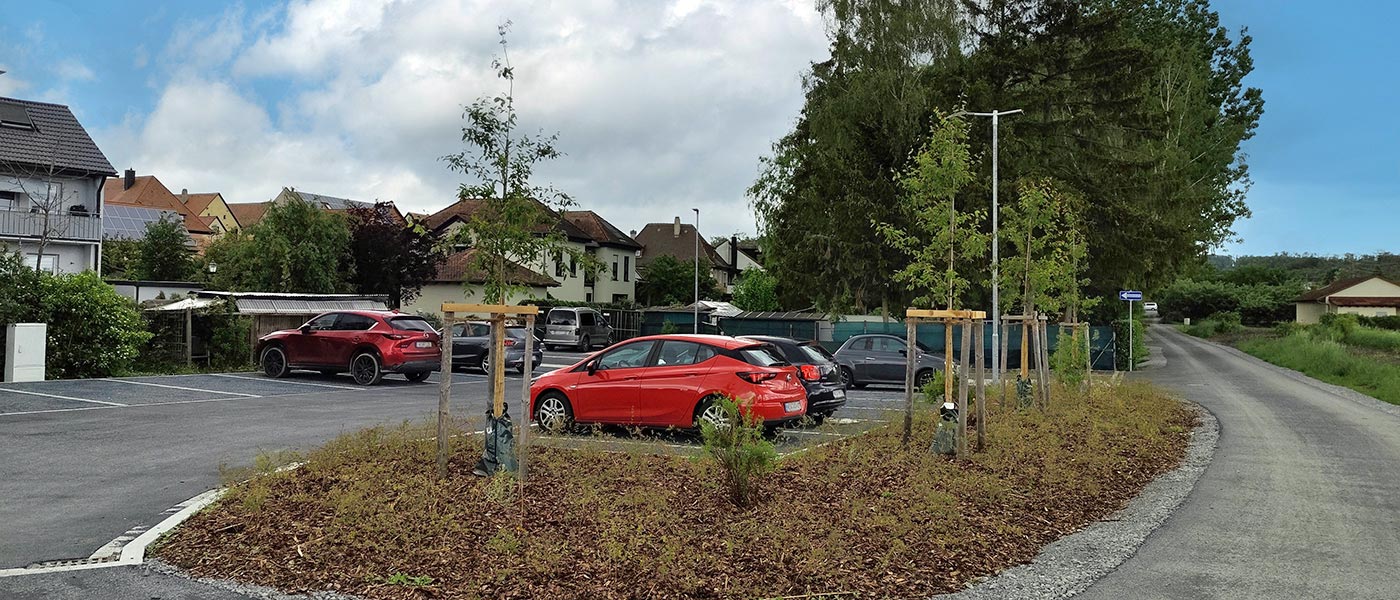 Blick auf den neuen Parkplatz