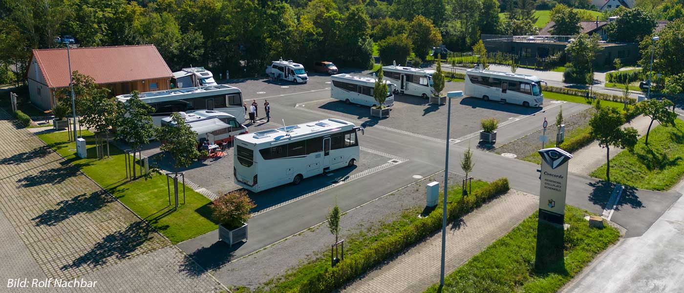 Blick auf den Concorde Reisemobilstellplatz Scheinfeld