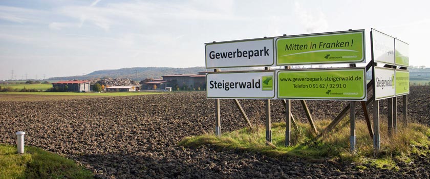 Blick auf den Gewerbepark Steigerwald