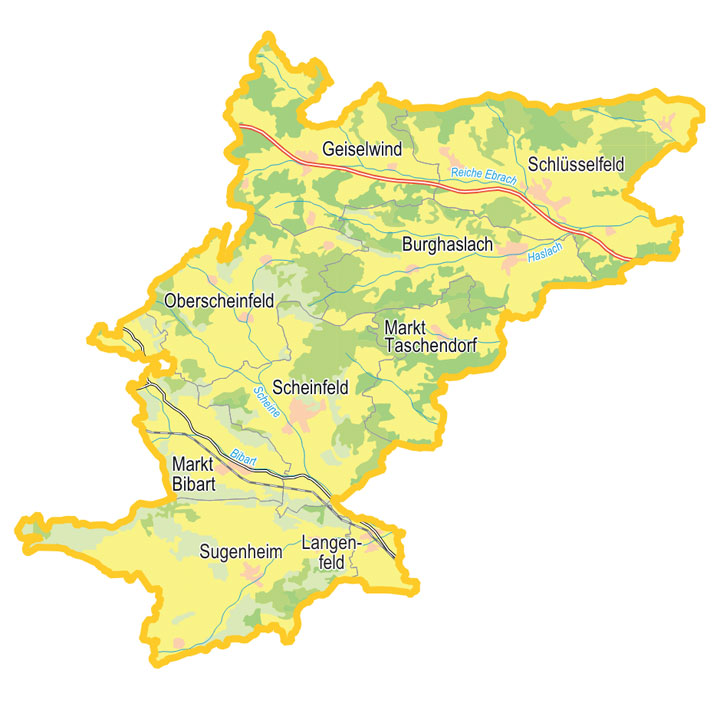 Landkarte des ILEK-Gebietes