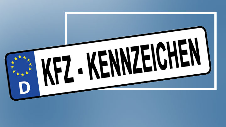 Muster eines Kfz-Kennzeichen