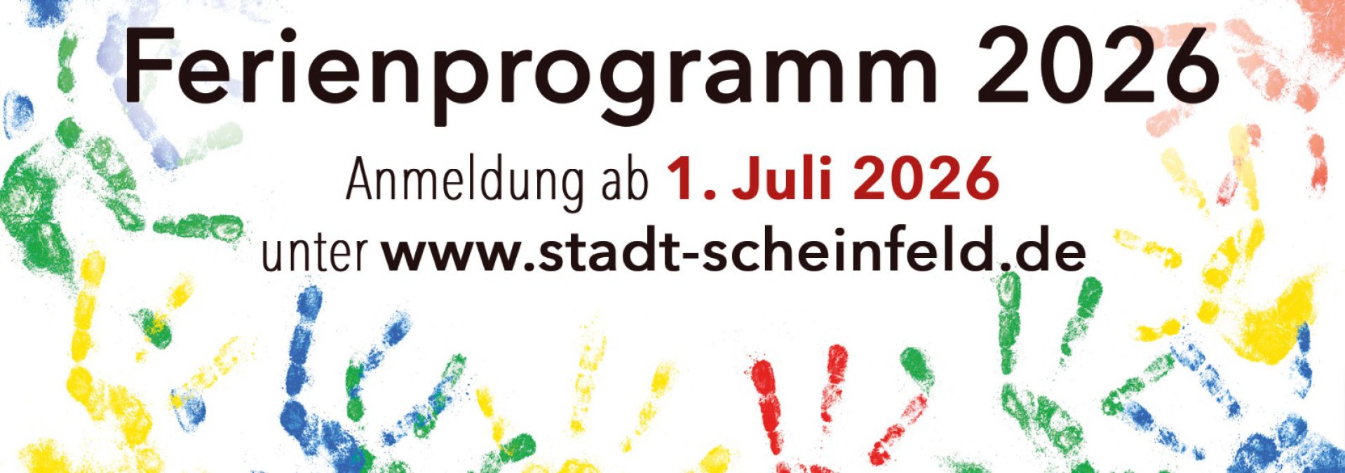 Hinweis auf die Anmeldung zum Ferienprogramm ab 01.07.2026